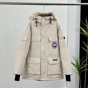Canada Goose Cream Parka with Fur Hood